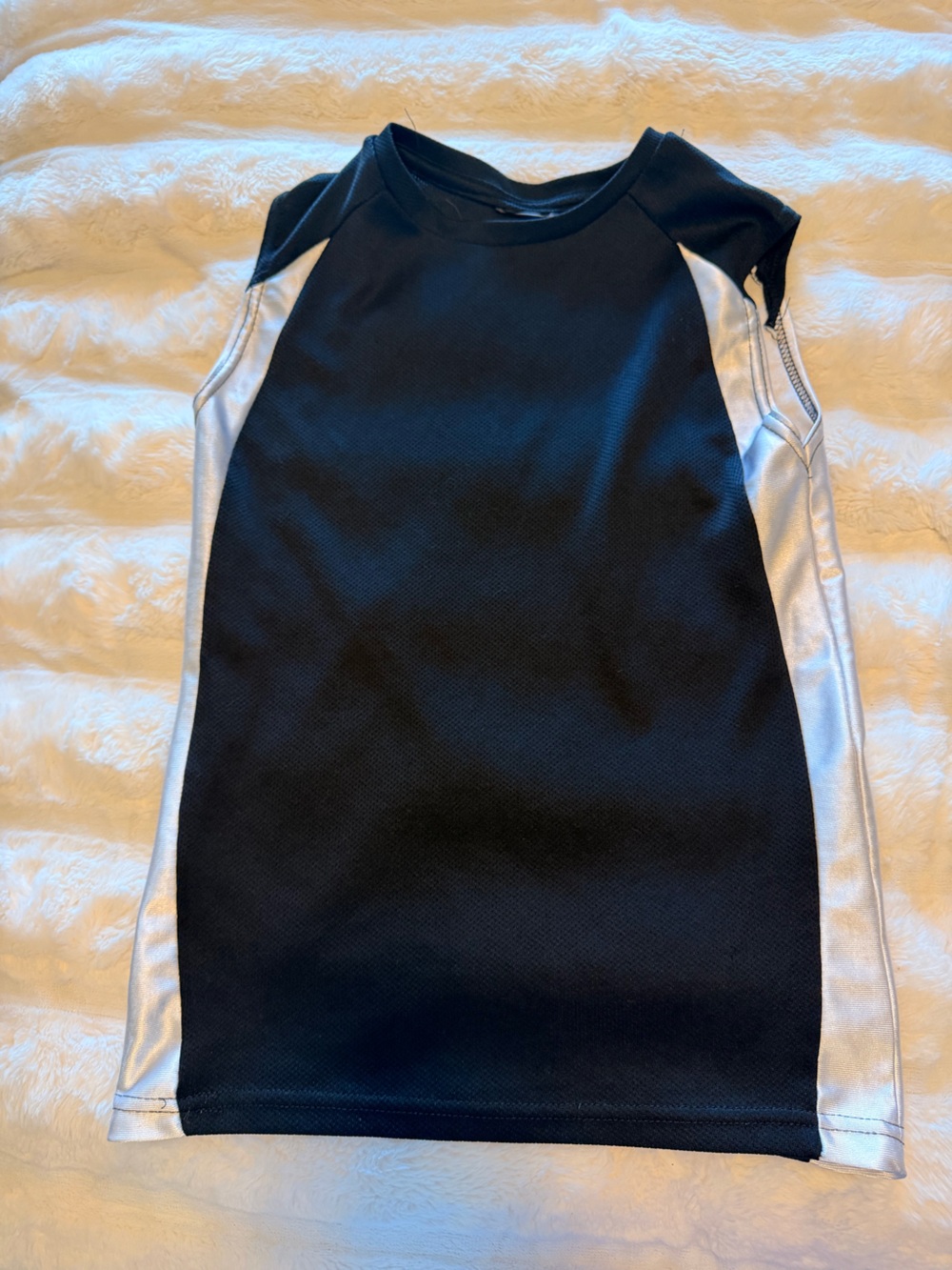 Kids Black Tank Top with Silver Side Panels